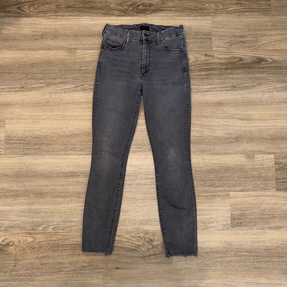 Mother Looker Ankle Fray Jeans Lighting Up Lanterns Gray‎ Skinny 26